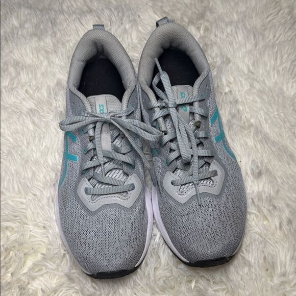 ASICS Women's Gray and Teal Athletic Shoes - Picture 2 of 5